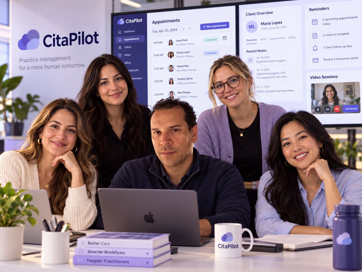 Equipo trabajando con el panel de CitaPilot
